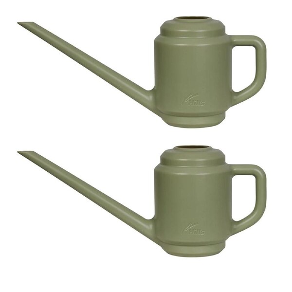 2x Hills 1.5L Indoor Pot Plant/Long Spout Watering Can UV Stabilised Green S