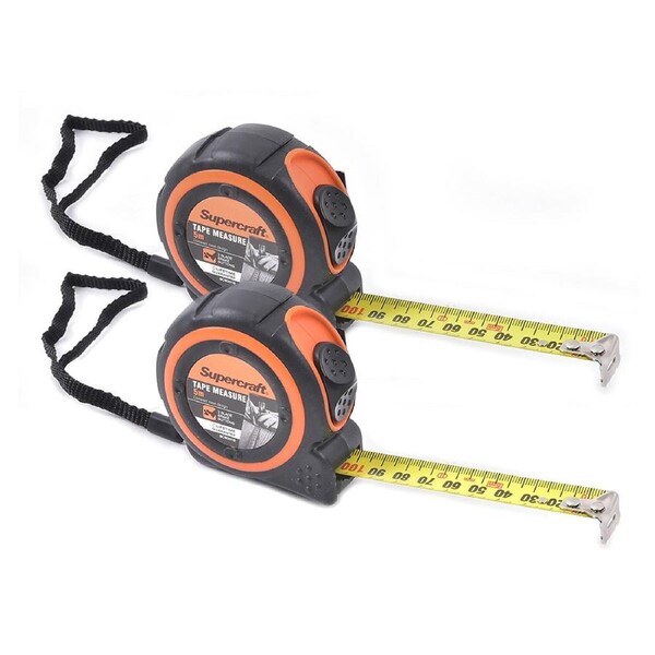 2x Supercraft 5M Retractable Tape Measure Metric Ruler DIY Home Improvement Tool