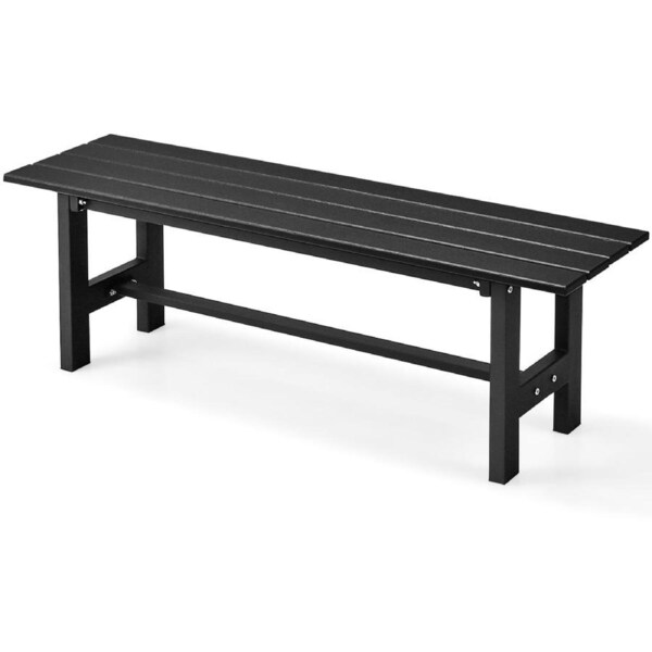 Costway Garden Bench Outdoor Dining Bench 2-Seater Patio Chair Lounge Balcony Park Deck Black