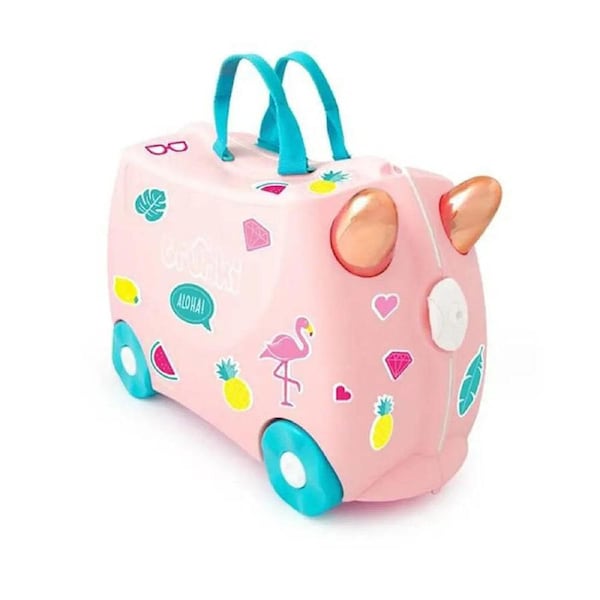 Trunki Flossi the Flamingo - Ride on Suitcase / Carry-on Bag - Pink