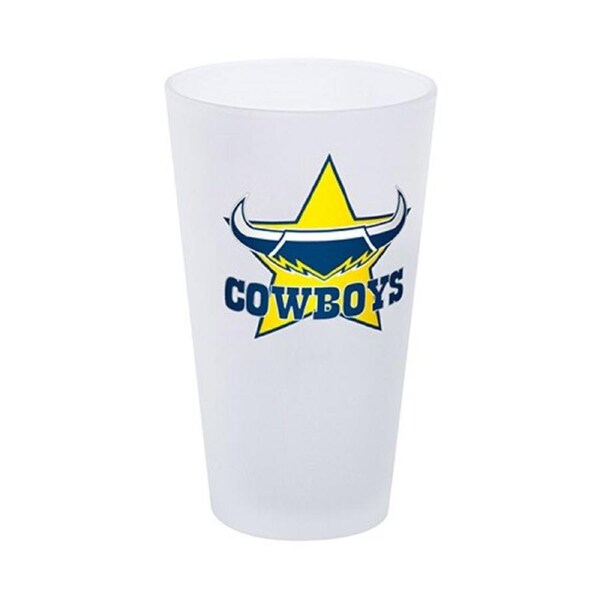 North QLD Cowboys NRL FROSTED Conical Glass 450ml