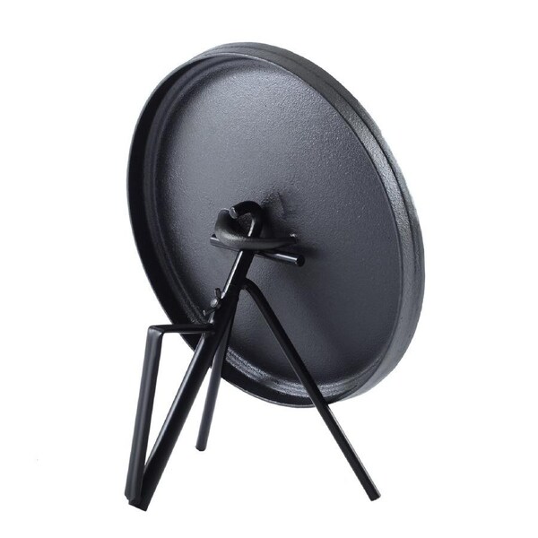 Wildtrak Camping 24cm Steel Stand Holder Storage Lifter For Camp Oven Lid Black