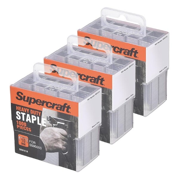 3000pc Supercraft Wood/Timber Heavy Duty DIY Staples 10mm For S595000 Stapler