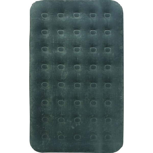 Wildtrak 191x137cm Double Coil Beam Flocked Airbed Camping Outdoor Bedding Grey