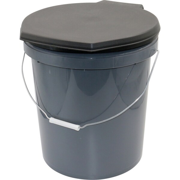 Wildtrak 20L Travel Toilet Camping Potty Bucket w/ Lid/Seat Carry Handles Grey