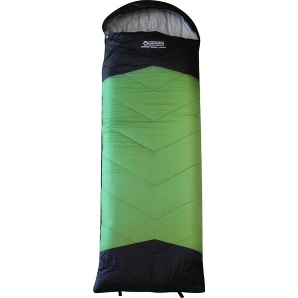 Wildtrak Bremer 170x65cm Junior Hooded Sleeping Bag Outdoor Camping Green/Black