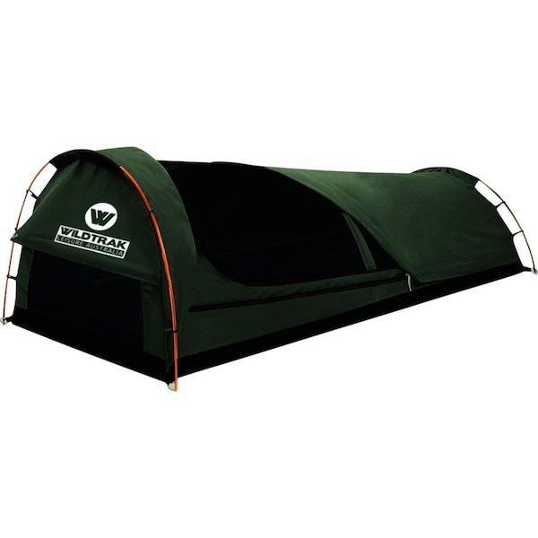 Wildtrak King Single 210x90cm Trakker Swag Camping Tent w/ Canvas Bag Grey/Black