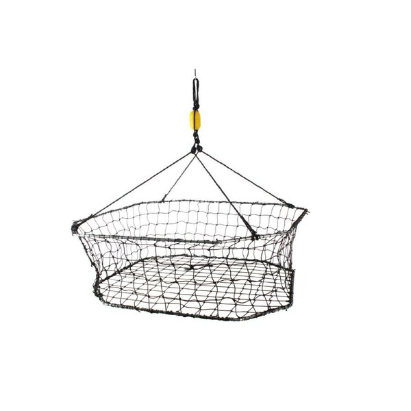 Fishteck 70x70cm Stainless Steel Octagon Crab Net Outdoor Fishing Trap Black