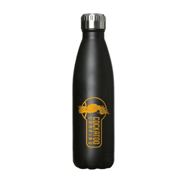 Cockatoo Camping 500ml Stainless Steel Drink Bottle Travel Water Container Black
