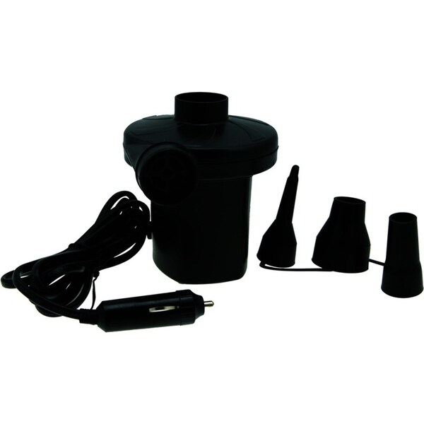 Cockatoo Camping Electric 12V Air Pump w/ Nozzle For Mattress/Inflatables Black