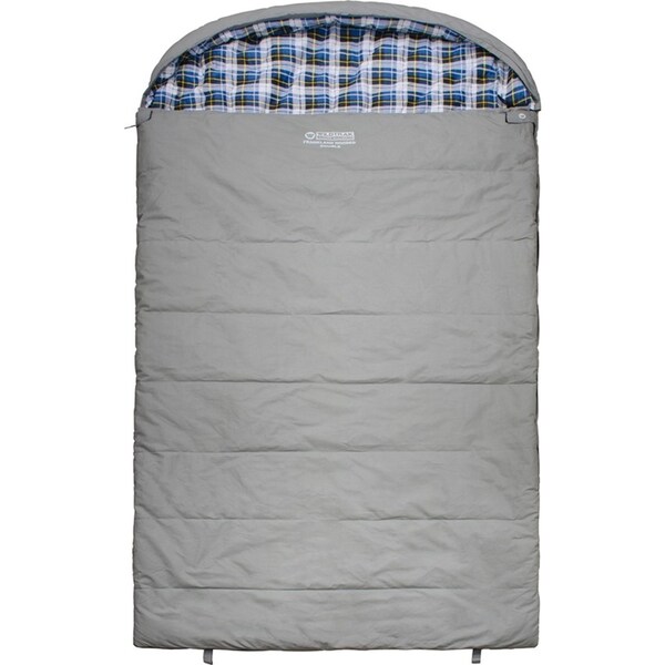 Wildtrak Frankland 230x120cm Double Hooded Sleeping Bag Thermal Sleeper Grey