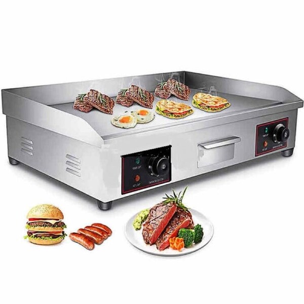 Commercial Double Pot Large Electric Griddle Barbeque Plate Fast Heating