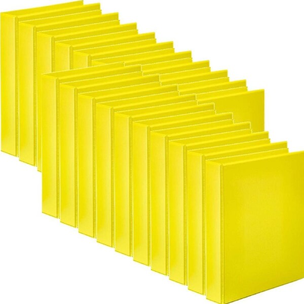 Marbig Clearview Insert Ring Binder Folder 2D 25mm A4 Yellow Box 20