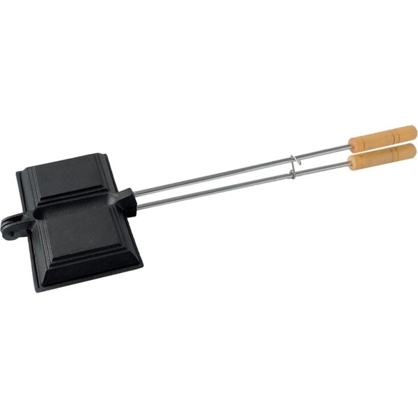 Wildtrak 39cm Jaffle Cast Iron Double Handle Pies/Sandwiches Toaster Press Black