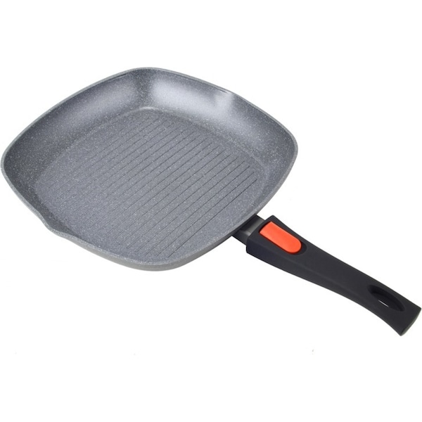 Wildtrak Compact 28cm Non-Stick Camping Grill Pan Square w/Detachable Handle GRY