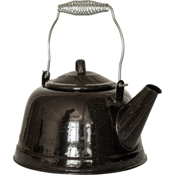 Wildtrak Premium Enamel 2.5L/25cm Kettle Outdoor Camping Water Boiler Black