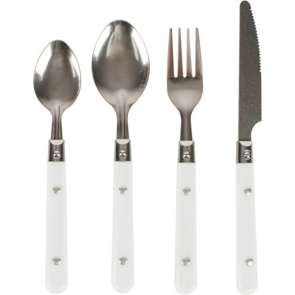 24pc Wildtrak Stainless Steel Cutlery Spoon/Fork/Knife Set w/ Bag White/Silver