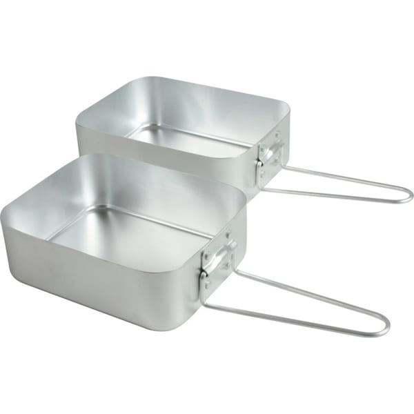 2pc Wildtrak Aluminium 2-Party Mess Kit Pan Camping Outdoor Cookware Silver