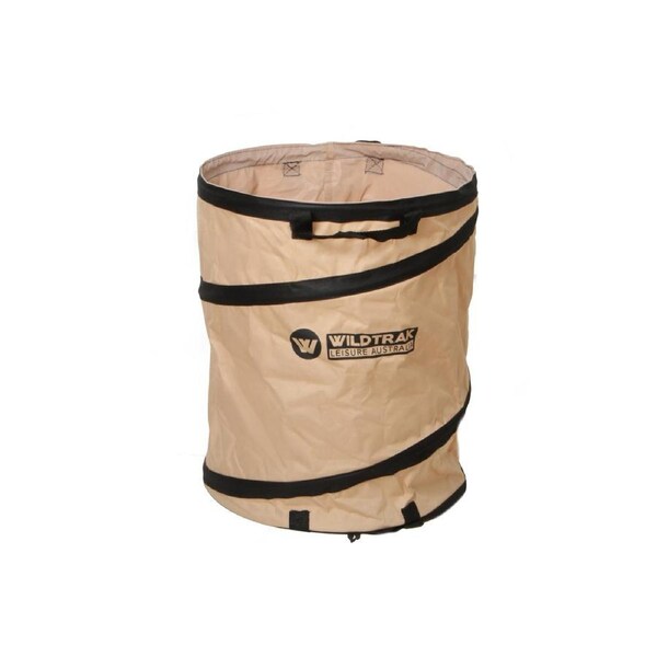 Wildtrak Round 46x40cm Collapsible Camp Storage Rubbish Bin/Laundry Basket Beige