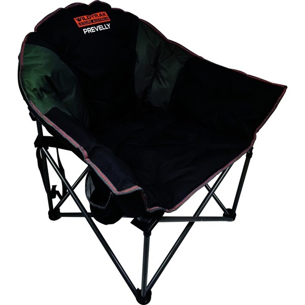Wildtrak Prevelly 96cm Camp Chair w/ Cup Holder Outdoor Camping Seat Black/Grey
