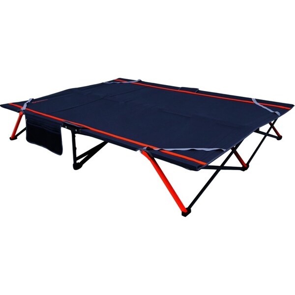 Wildtrak Easy Up 200x144cm Stretcher Outdoor Camping Queen Bed w/ Carry Bag Grey