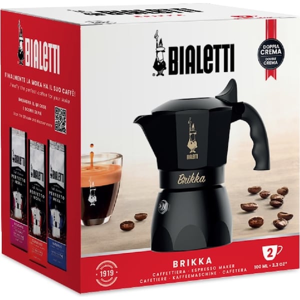 Bialetti Brikka 2 Cup Espresso Maker Black