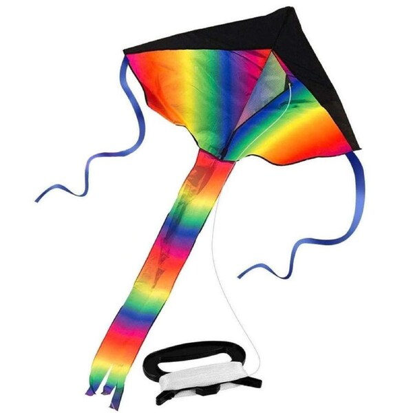 Nevenka Beginner Rainbow Kite with String Handle for Adults Kids Outdoor Games