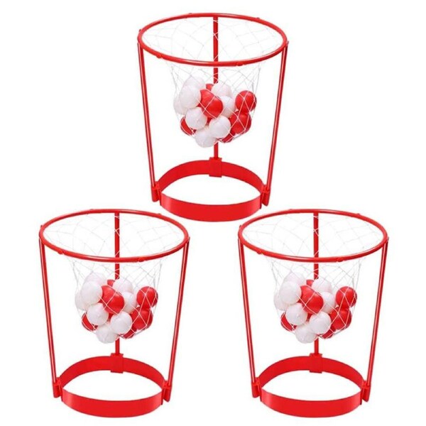Nevenka 3Pcs Adjustable Headband Hoop Basketball Party Game with 60 Ball