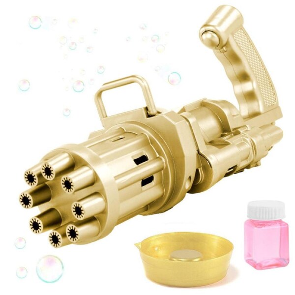 Nevenka Electric Gatling Bubble Machine Kids Outdoor Toys-Gold