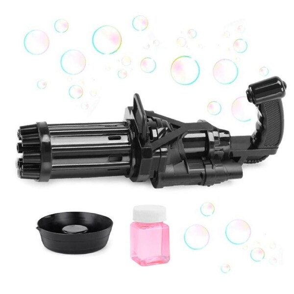 Nevenka Electric Gatling Bubble Machine Kids Outdoor Toys-Black