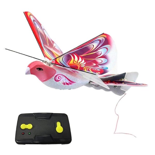 Nevenka Kids Flying Remote Control Bird Toy with Bionic Flapping Wings-Red