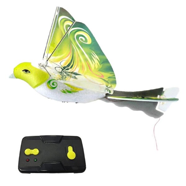 Nevenka Kids Flying Remote Control Bird Toy with Bionic Flapping Wings-Green