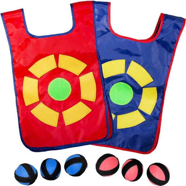 Nevenka 2 Players Set Dodgeball Game with 2 Vests 6 Balls for Boys and Girls