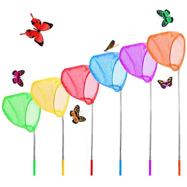 Nevenka 6Pcs Colorful Retractable Butterfly Net Kids Outdoor Catching Tools