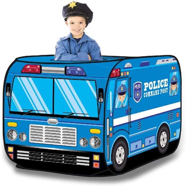 Nevenka Kids Pop Up Play Tent Foldable for Indoor and Outdoor-Police Car