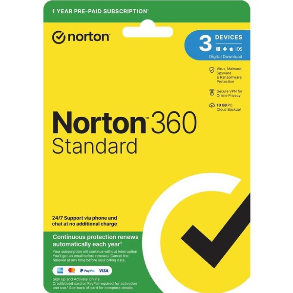 Norton 360 Standard 10GB - 1 User - 3 Devices - 12 Month