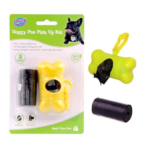 2 x Pet Dispenser Waste Dog Poo Pick Up Disposable Poo Garage Bags Case Holder