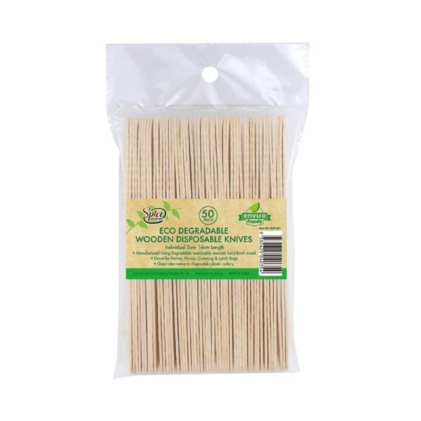 500 x Biodegradable Wooden Knives Disposable Meal Lunch Box Eco Cutlery Party