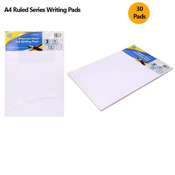 30 x Ruled Writing Pads A4 Lined Writing Diary Memo Pad Notepad Office School