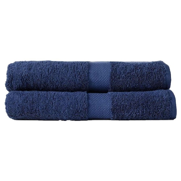 2pc Canningvale Royal Splendour Bath Sheet Set Mezzanotte Blue Home/Bathroom