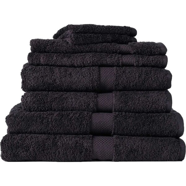 8pc Canningvale Royal Splendour Home Decor Bathroom Bath Towel Set Black
