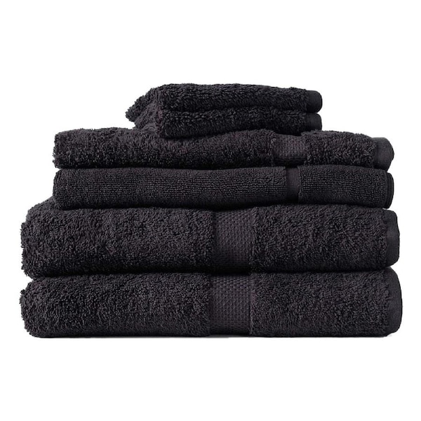 6pc Canningvale Luxury Bathroom Towel Set Royal Splendour Home Decor Black