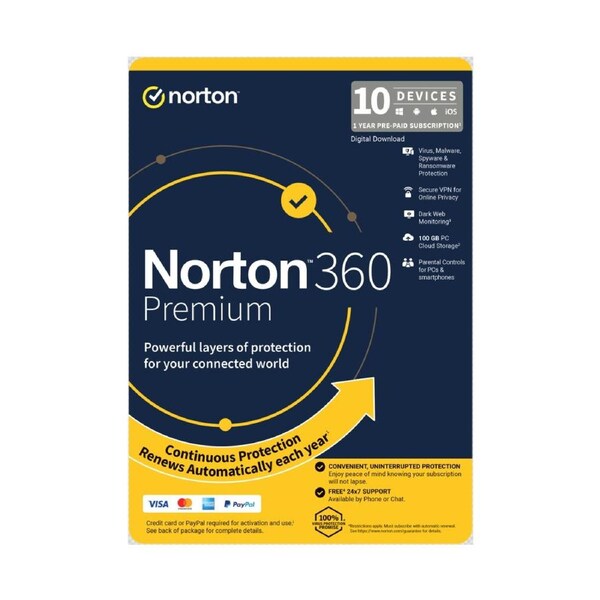 Norton 360 Premium 100Gb - 1 User - 10 Devices - 12 Month
