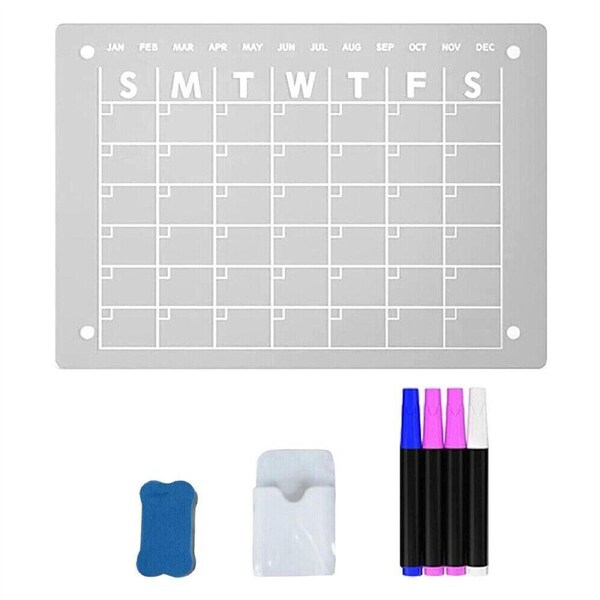 Calendar Board Large Magnetic Fridge Whiteboard Weekly Planner Acrylic White Set
