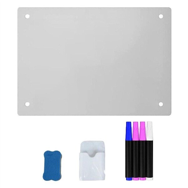 Blank Board Large Magnetic Fridge Whiteboard Weekly Planner Acrylic White Set