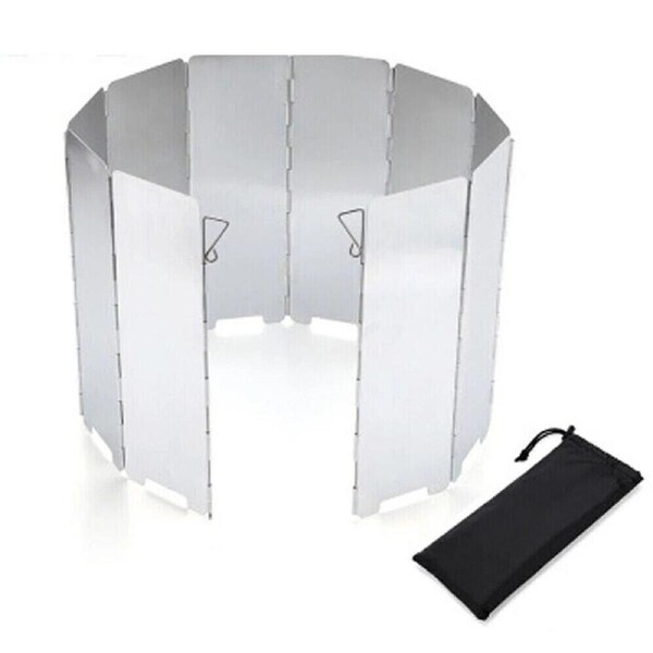 10 plates Foldable Aluminum Camping Cooker BBQ Gas Stove Wind Shield Screen