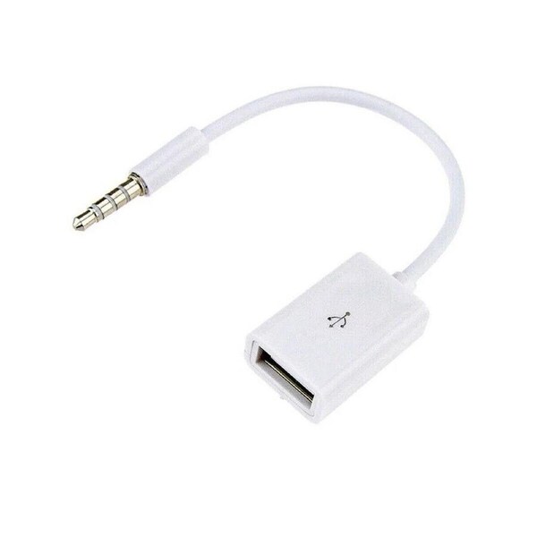 2x Male Cable Plug AUX Jack 3.5mm Audio to USB Female Converter Cord Car Player