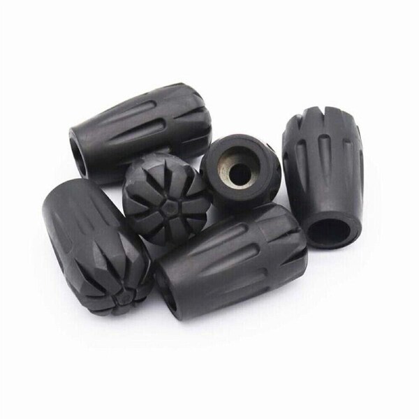 8x Black Spare Walking Stick Trekking Hiking Pole Rubber Ferrule Tips End Cap