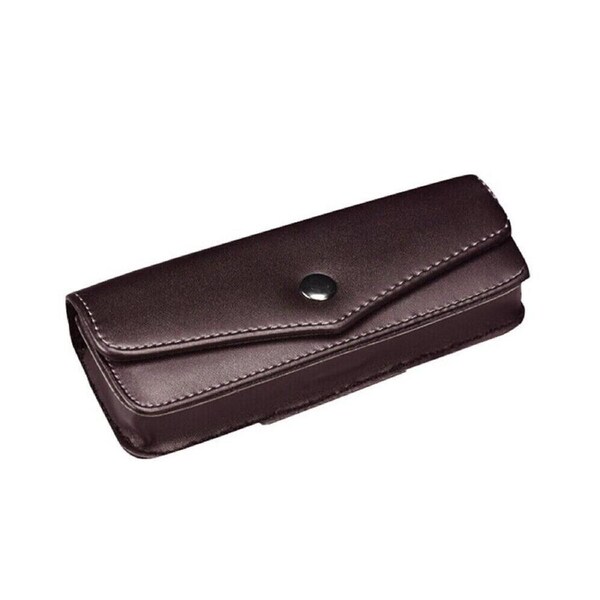 Belt Wearable Glasses Storage Box PU Glasses Case Carrying Cases Phone Bag Brown