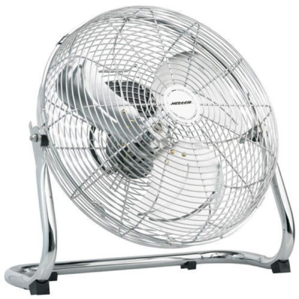 Heller 45cm 100w High Velocity Floor Desk Circulator Cooling Fan Chrome